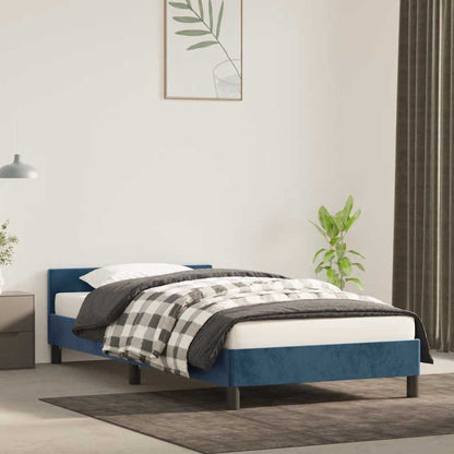 Giroletto senza Materasso Blu Scuro 90x200 cm in Velluto - homemem39