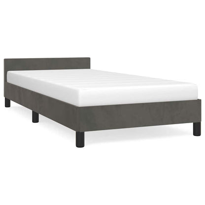 Giroletto senza Materasso Grigio Scuro 100x200 cm Velluto