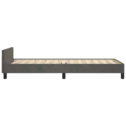 Giroletto senza Materasso Grigio Scuro 100x200 cm Velluto