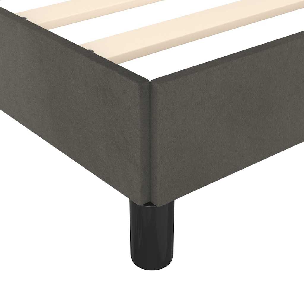 Giroletto senza Materasso Grigio Scuro 100x200 cm Velluto