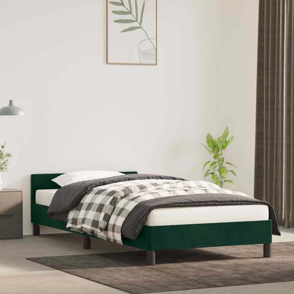 Giroletto senza Materasso Verde Scuro 100x200 cm in Velluto | homemem39