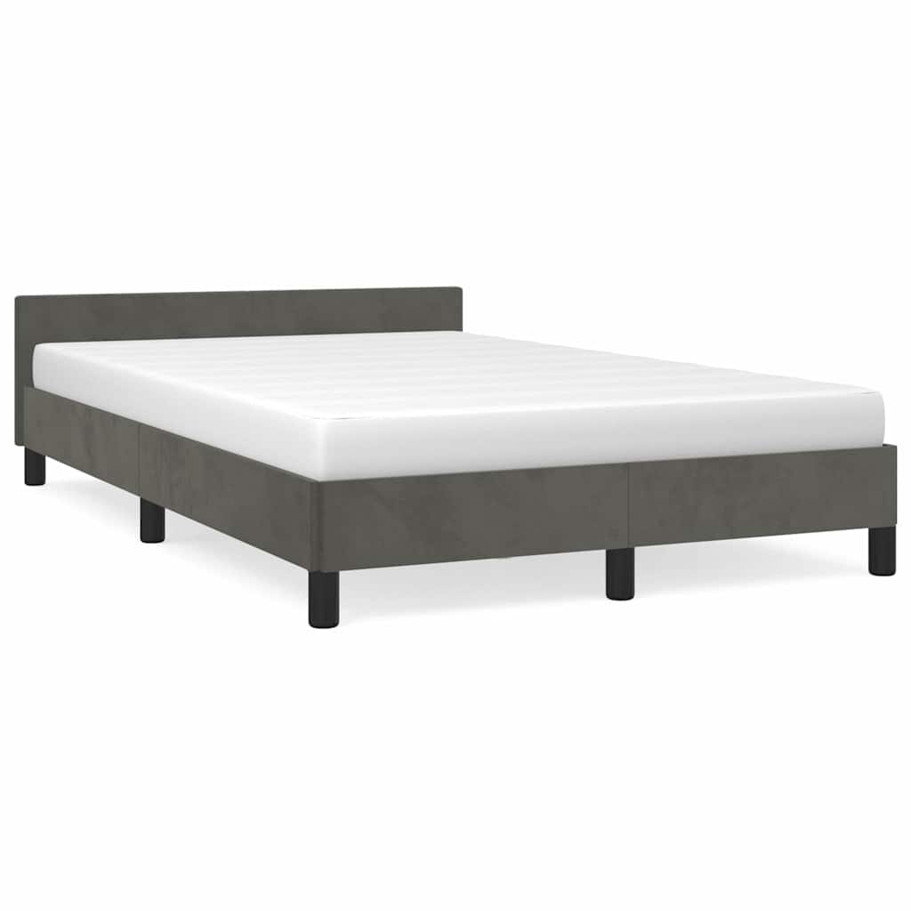 Giroletto senza Materasso Grigio Scuro 120x200 cm Velluto
