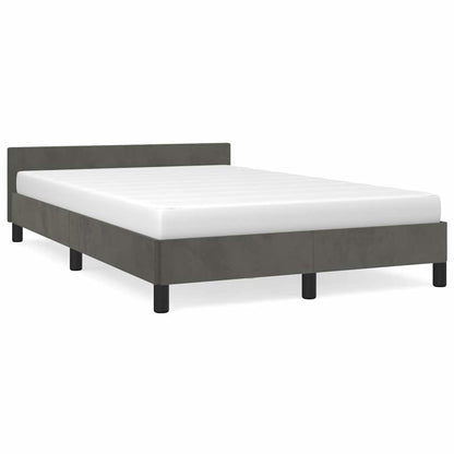 Giroletto senza Materasso Grigio Scuro 120x200 cm Velluto