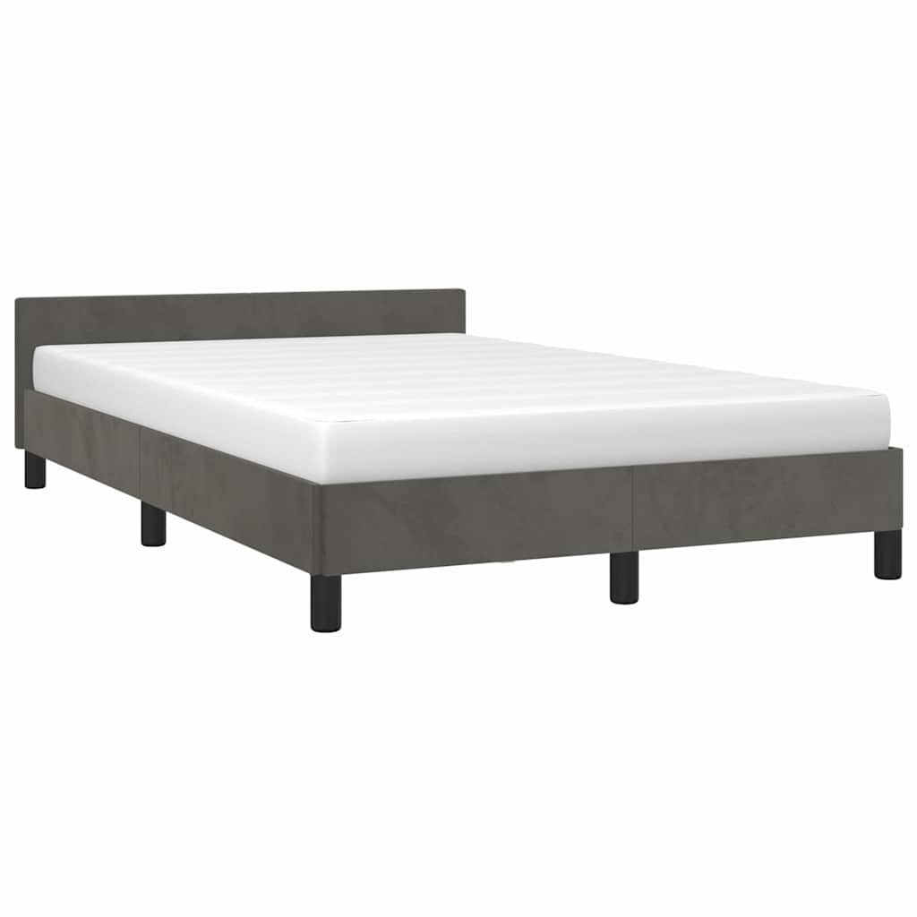 Giroletto senza Materasso Grigio Scuro 120x200 cm Velluto