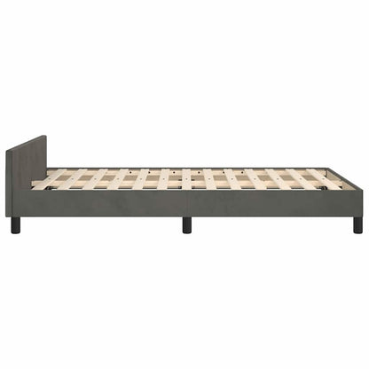 Giroletto senza Materasso Grigio Scuro 120x200 cm Velluto