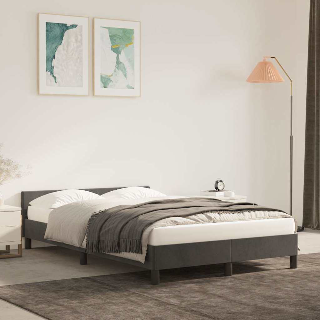 Giroletto senza Materasso Grigio Scuro 120x200 cm Velluto