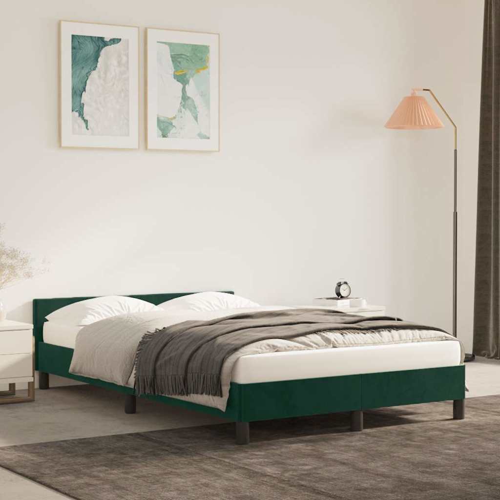 Giroletto senza Materasso Verde Scuro 120x200 cm in Velluto