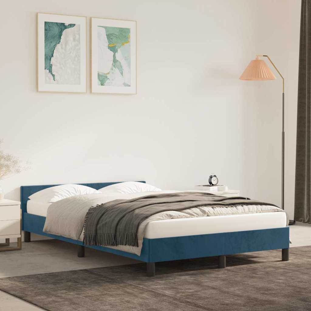 Giroletto senza Materasso Blu Scuro 120x200 cm in Velluto