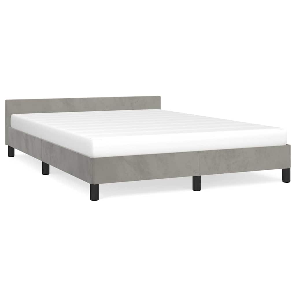 Giroletto senza Materasso Grigio Chiaro 140x190 cm Velluto