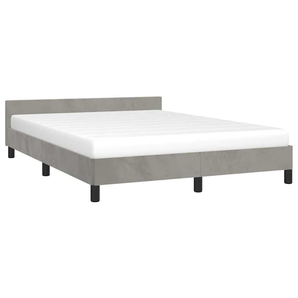 Giroletto senza Materasso Grigio Chiaro 140x190 cm Velluto