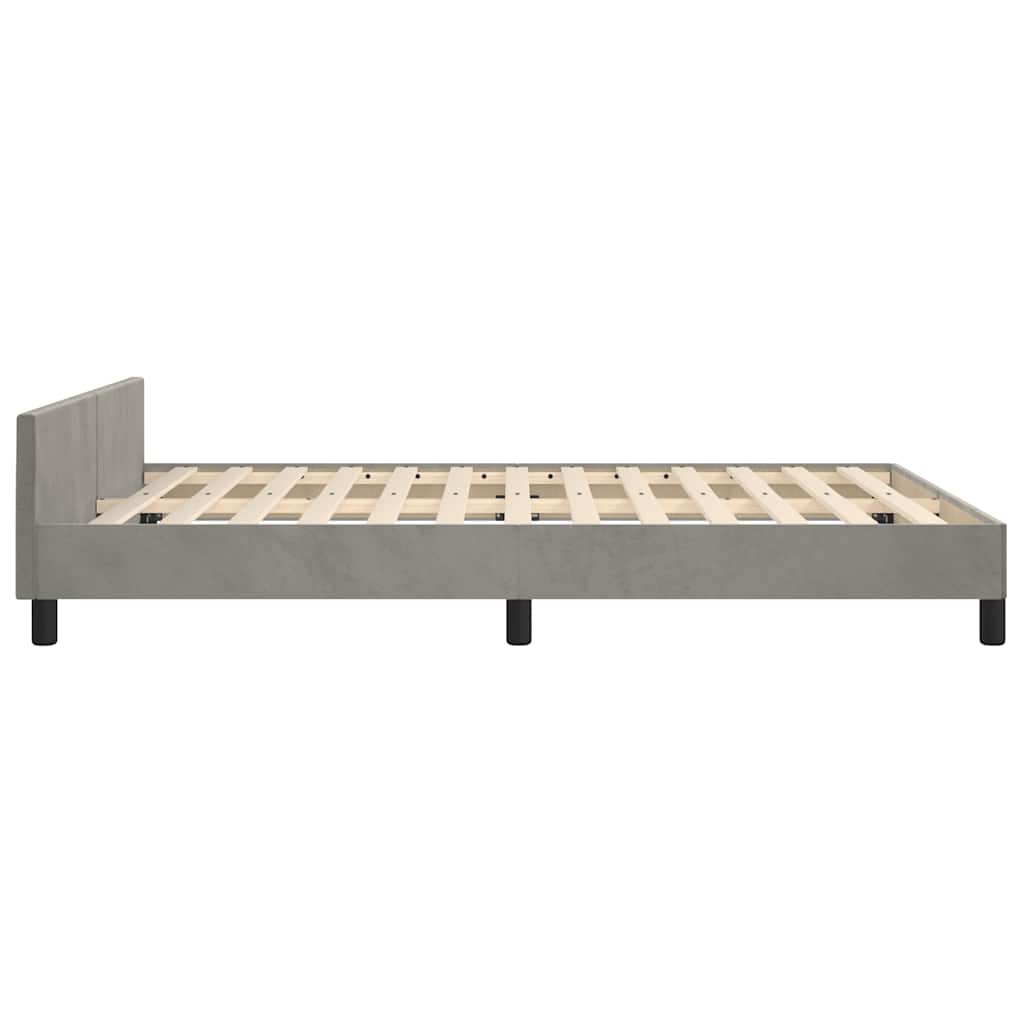 Giroletto senza Materasso Grigio Chiaro 140x190 cm Velluto - homemem39