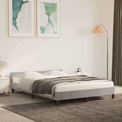 Giroletto senza Materasso Grigio Chiaro 140x190 cm Velluto