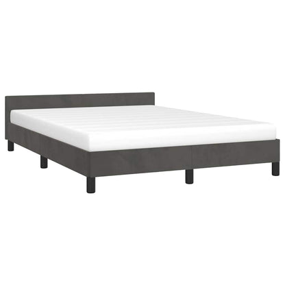 Giroletto senza Materasso Grigio Scuro 140x190 cm Velluto