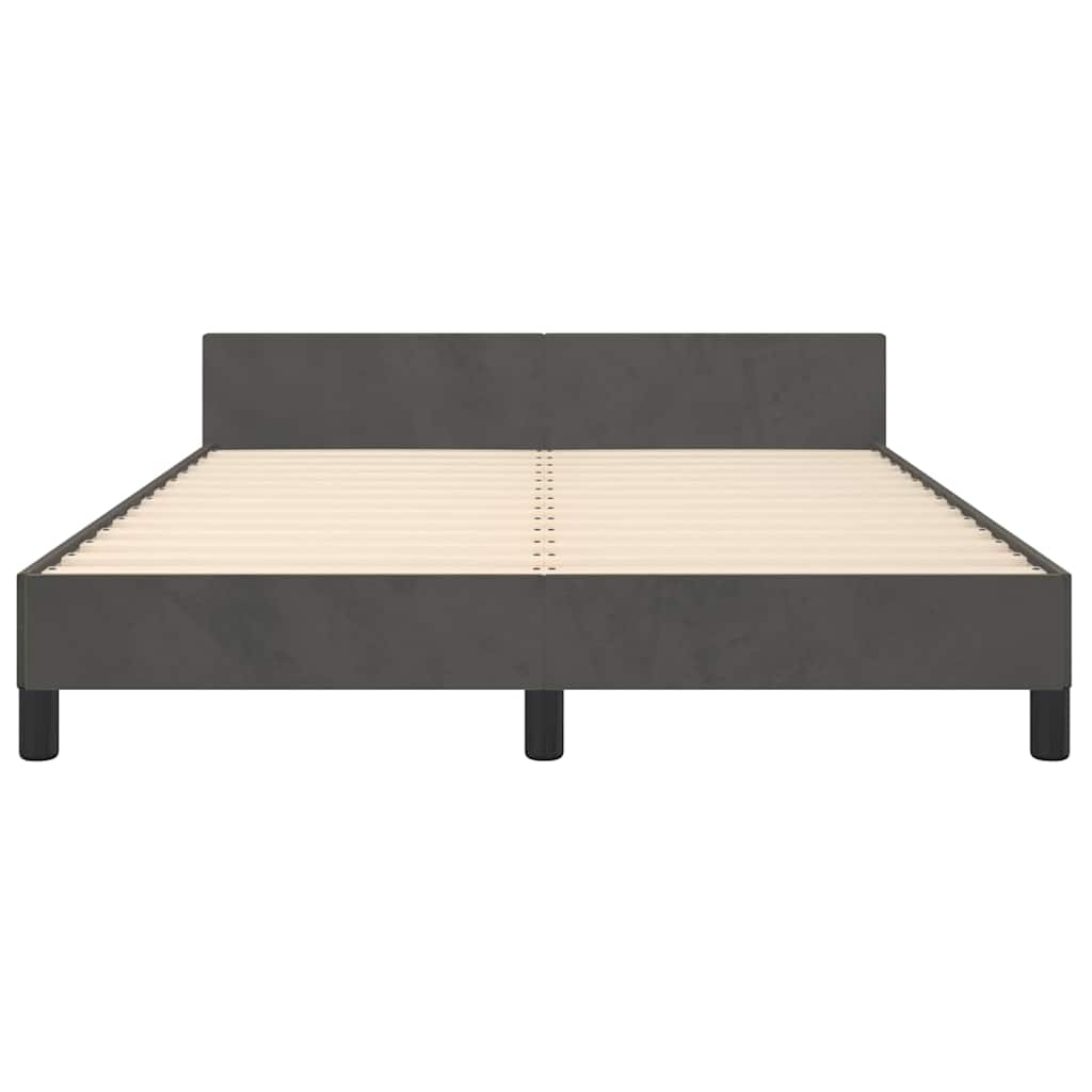 Giroletto senza Materasso Grigio Scuro 140x190 cm Velluto