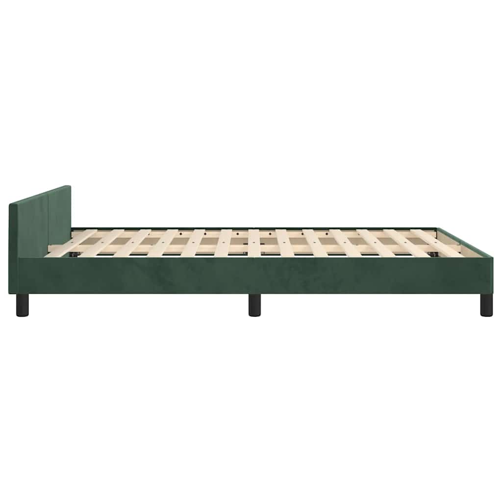 Giroletto senza Materasso Verde Scuro 140x190 cm in Velluto - homemem39