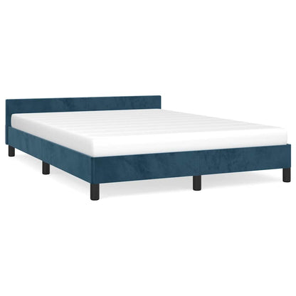 Giroletto senza Materasso Blu Scuro 140x190 cm in Velluto
