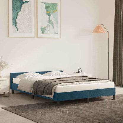 Giroletto senza Materasso Blu Scuro 140x190 cm in Velluto
