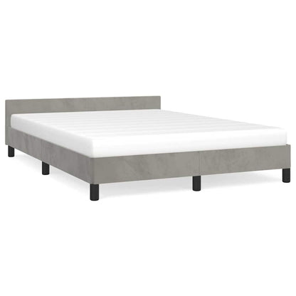 Giroletto senza Materasso Grigio Chiaro 140x200 cm Velluto