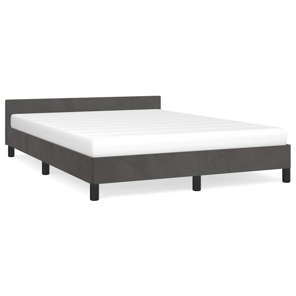 Giroletto senza Materasso Grigio Scuro 140x200 cm Velluto
