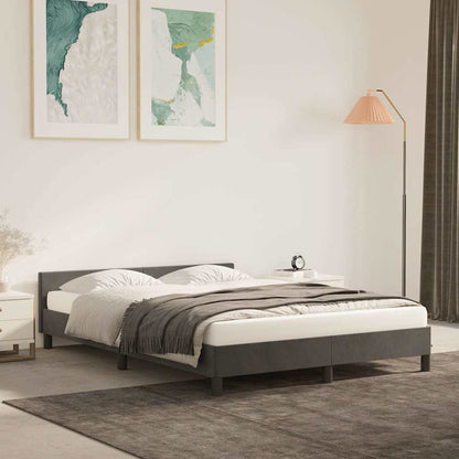 Giroletto senza Materasso Grigio Scuro 140x200 cm Velluto