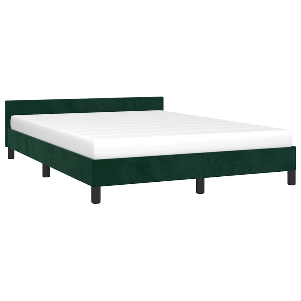 Giroletto senza Materasso Verde Scuro 140x200 cm in Velluto