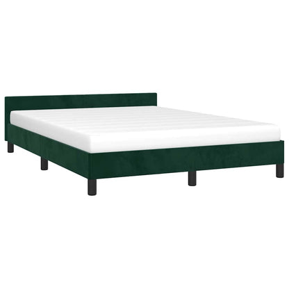 Giroletto senza Materasso Verde Scuro 140x200 cm in Velluto