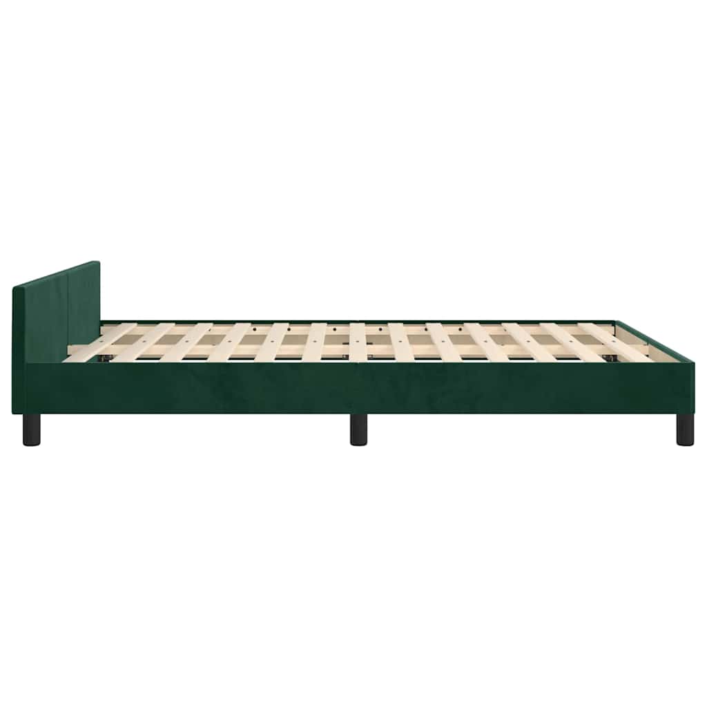 Giroletto senza Materasso Verde Scuro 140x200 cm in Velluto