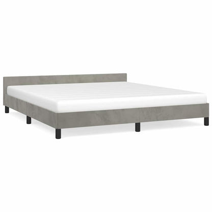 Giroletto senza Materasso Grigio Chiaro 160x200 cm Velluto