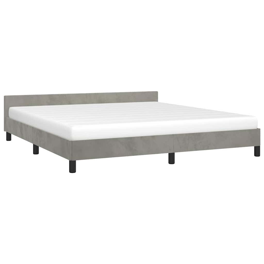 Giroletto senza Materasso Grigio Chiaro 160x200 cm Velluto