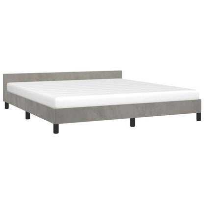 Giroletto senza Materasso Grigio Chiaro 160x200 cm Velluto
