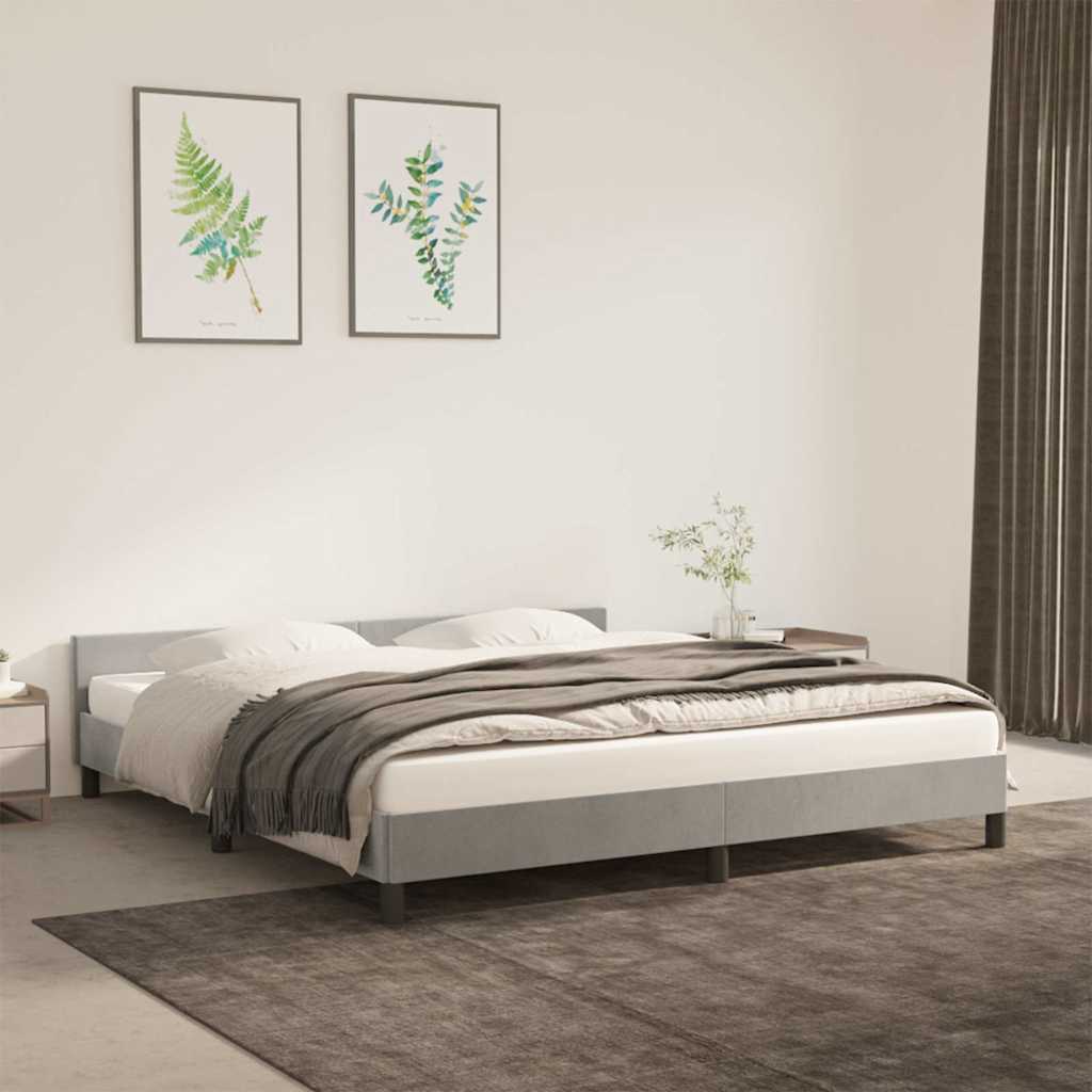 Giroletto senza Materasso Grigio Chiaro 160x200 cm Velluto