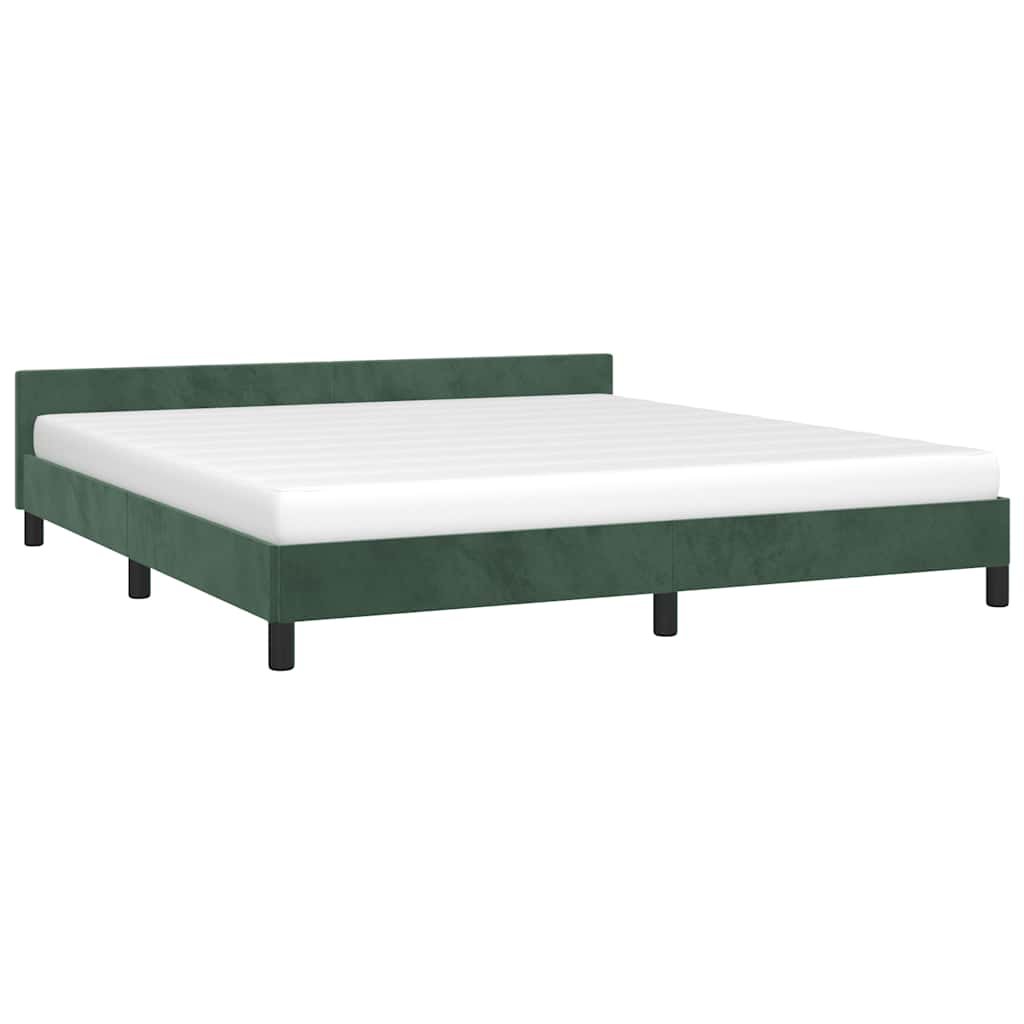 Giroletto senza Materasso Verde Scuro 160x200 cm in Velluto