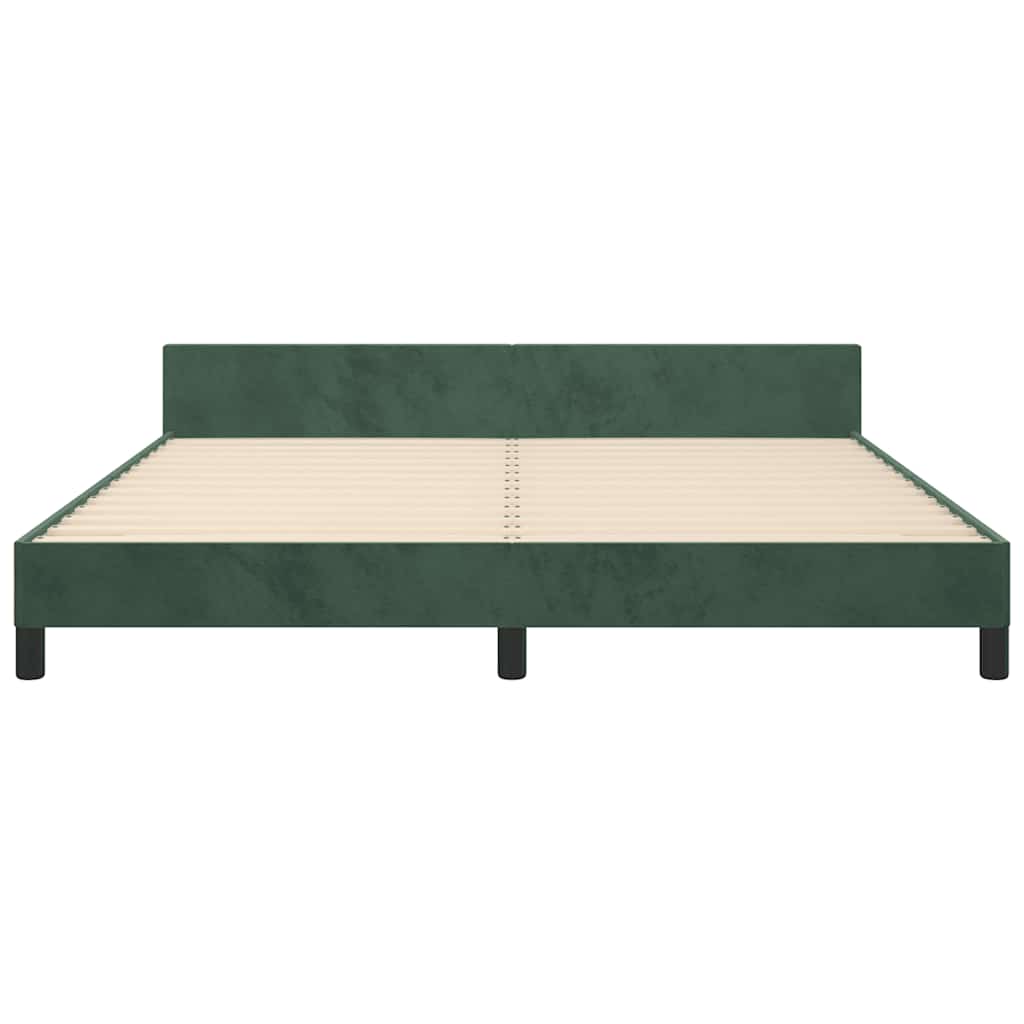 Giroletto senza Materasso Verde Scuro 160x200 cm in Velluto
