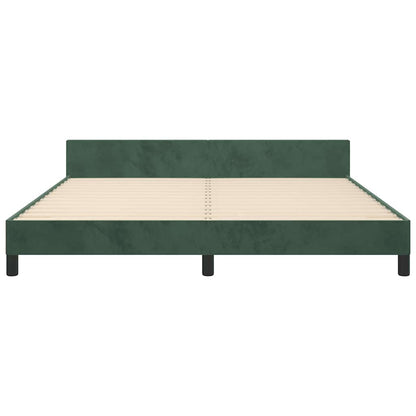 Giroletto senza Materasso Verde Scuro 160x200 cm in Velluto