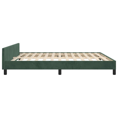 Giroletto senza Materasso Verde Scuro 160x200 cm in Velluto