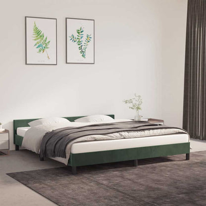 Giroletto senza Materasso Verde Scuro 160x200 cm in Velluto