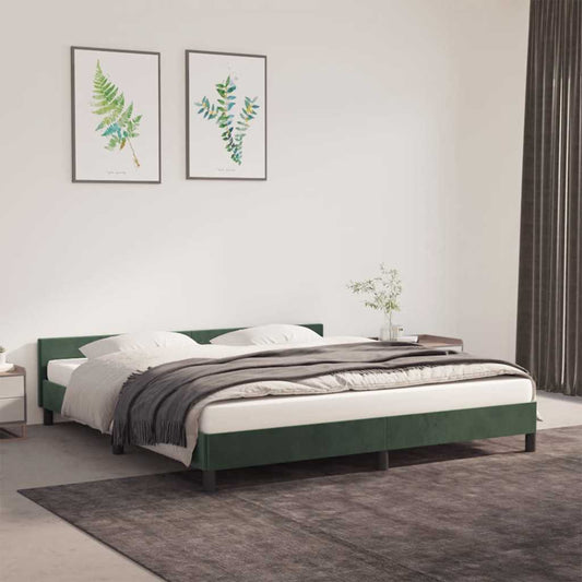 Giroletto senza Materasso Verde Scuro 160x200 cm in Velluto