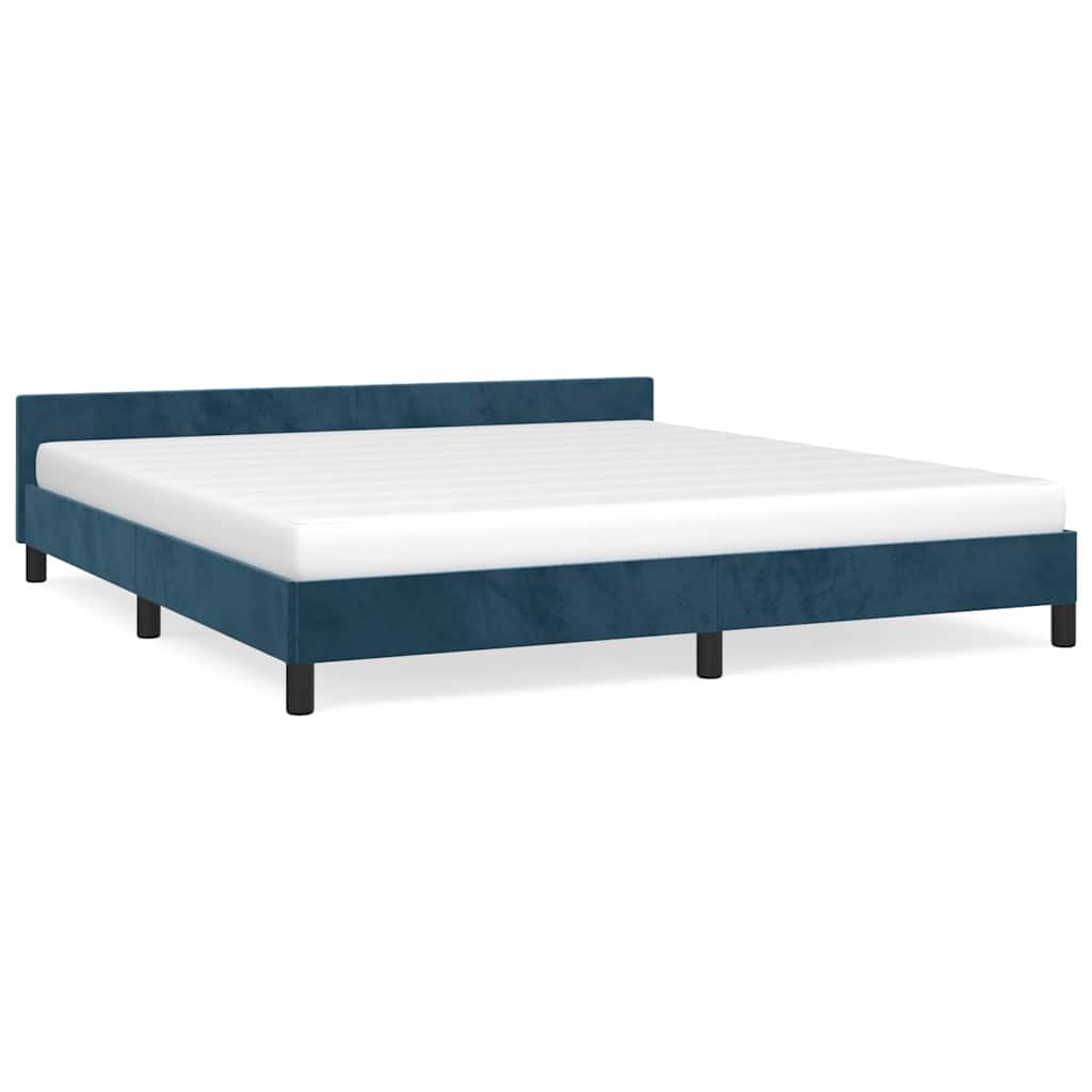 Giroletto senza Materasso Blu Scuro 160x200 cm in Velluto