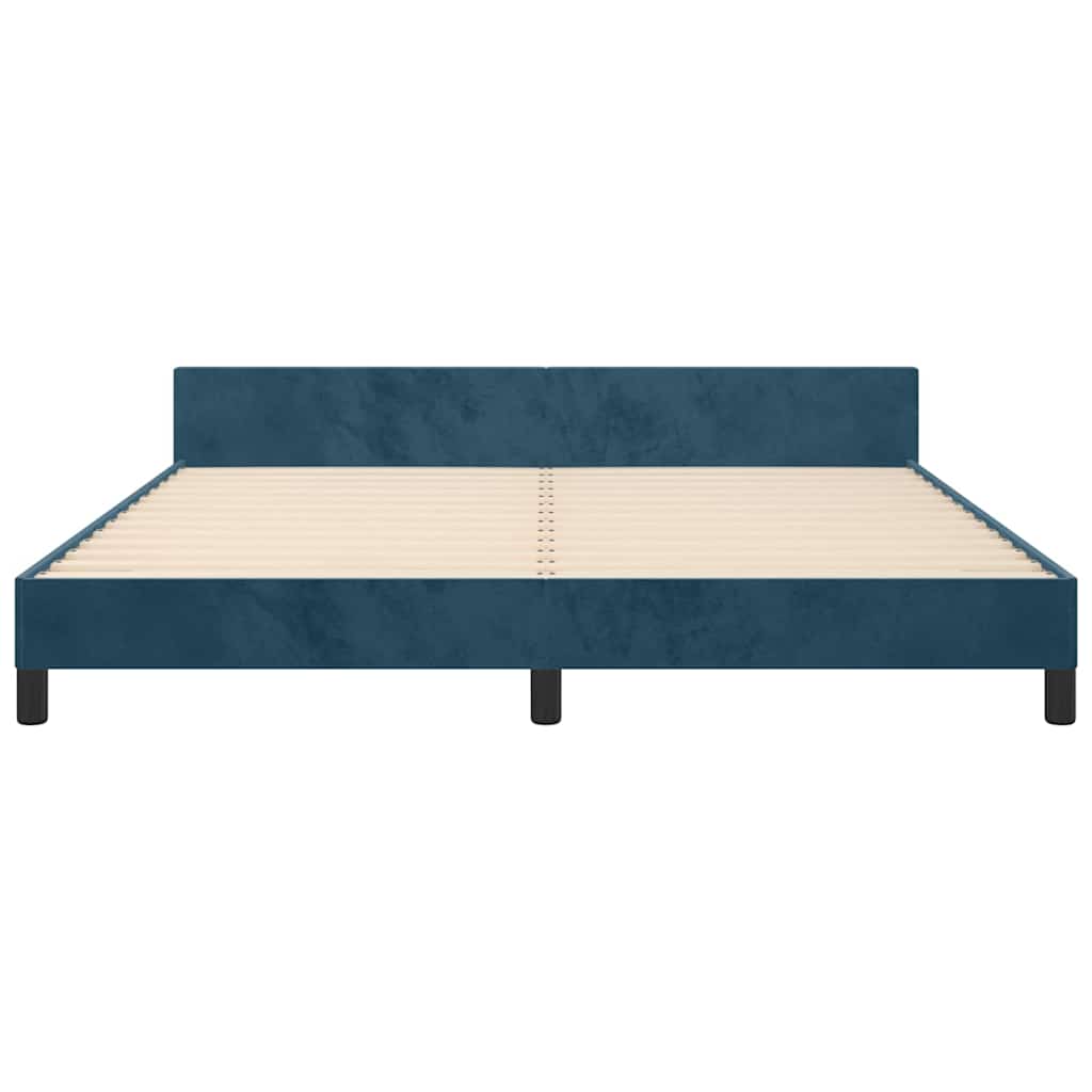 Giroletto senza Materasso Blu Scuro 160x200 cm in Velluto