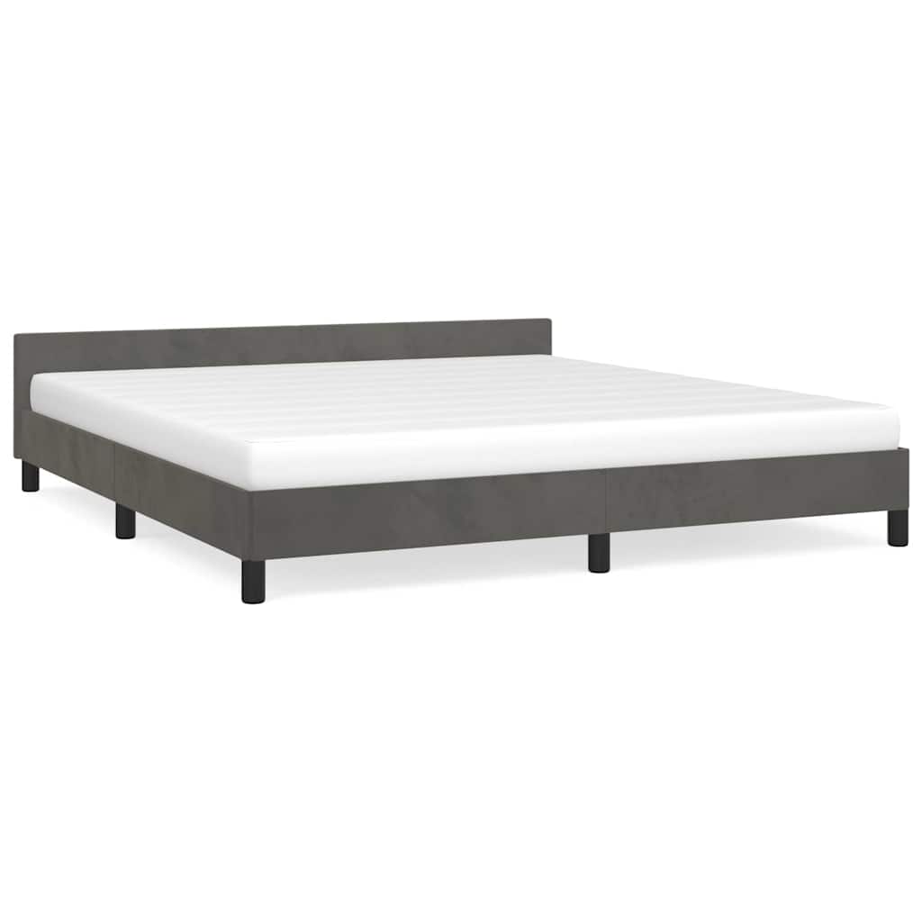 Giroletto senza Materasso Grigio Scuro 180x200 cm Velluto
