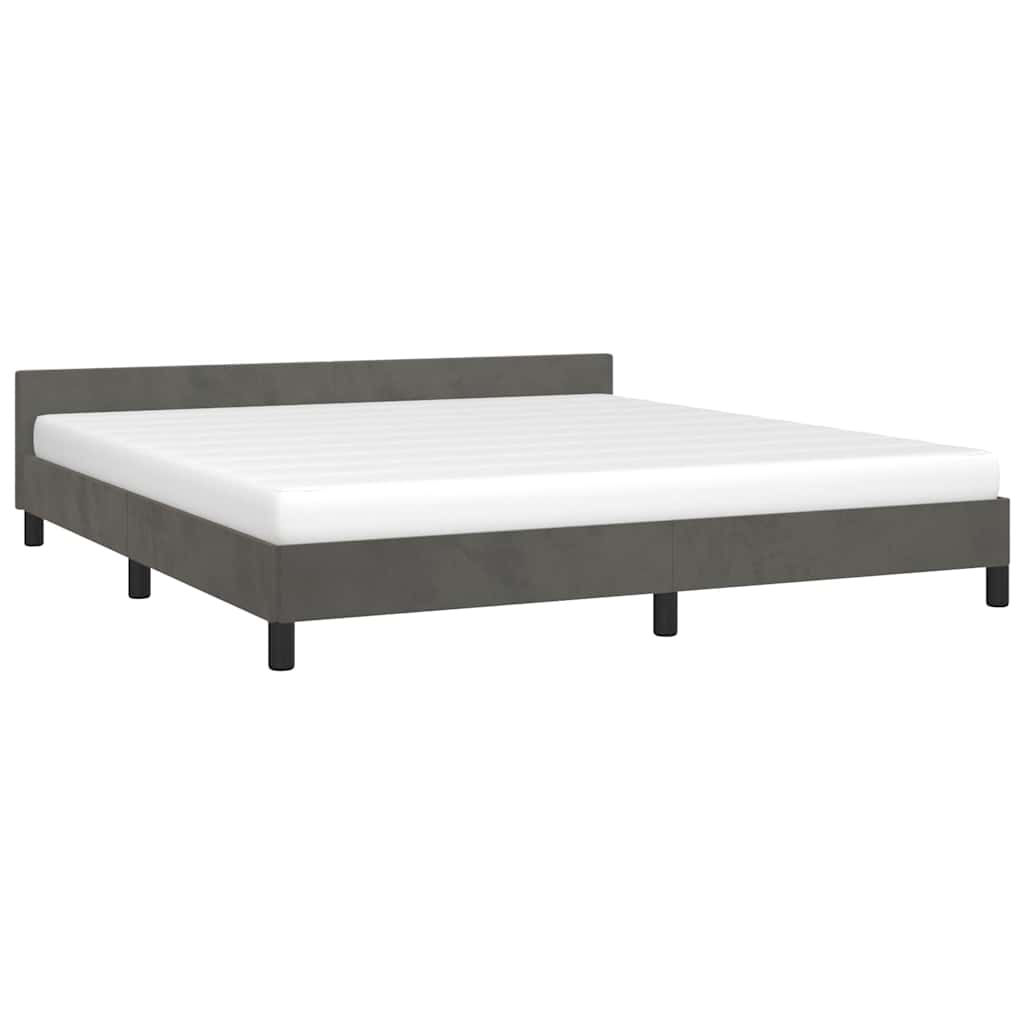 Giroletto senza Materasso Grigio Scuro 180x200 cm Velluto