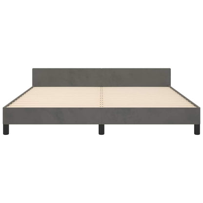 Giroletto senza Materasso Grigio Scuro 180x200 cm Velluto