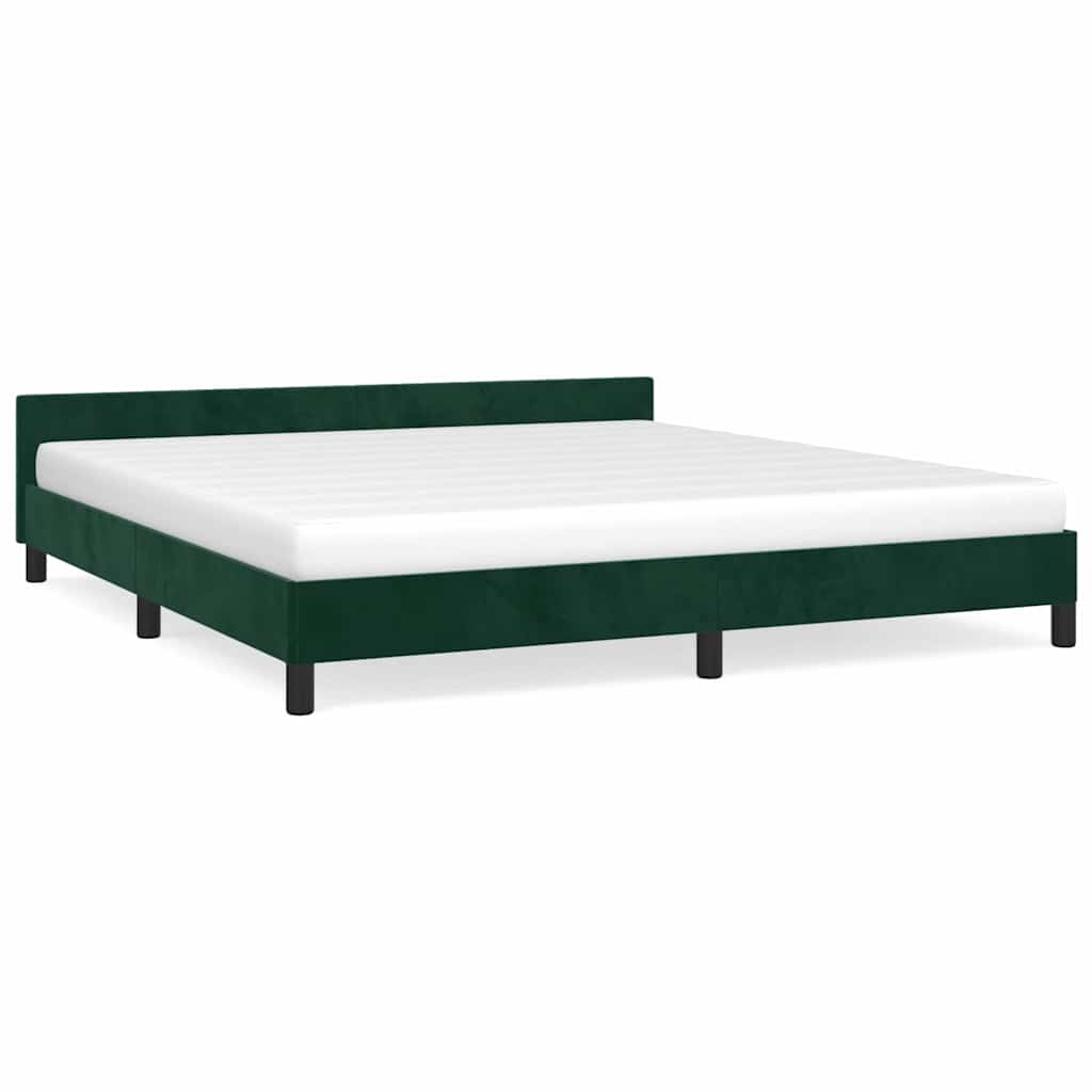Giroletto senza Materasso Verde Scuro 180x200 cm in Velluto
