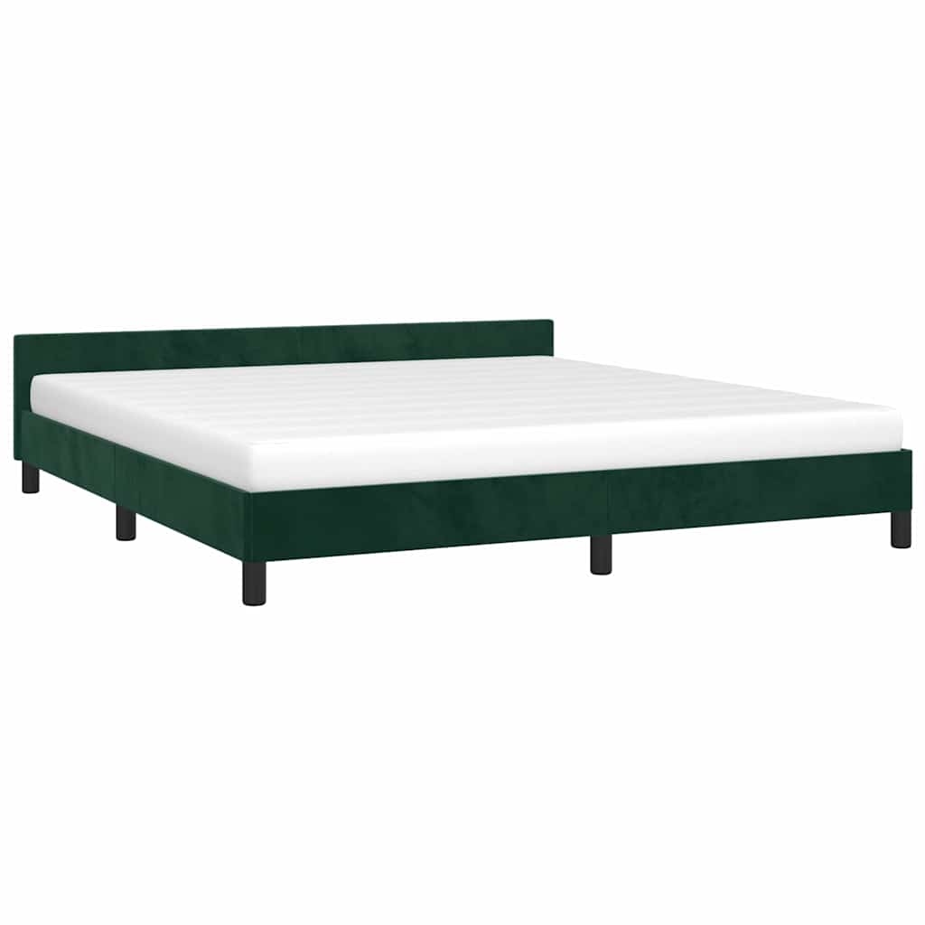 Giroletto senza Materasso Verde Scuro 180x200 cm in Velluto