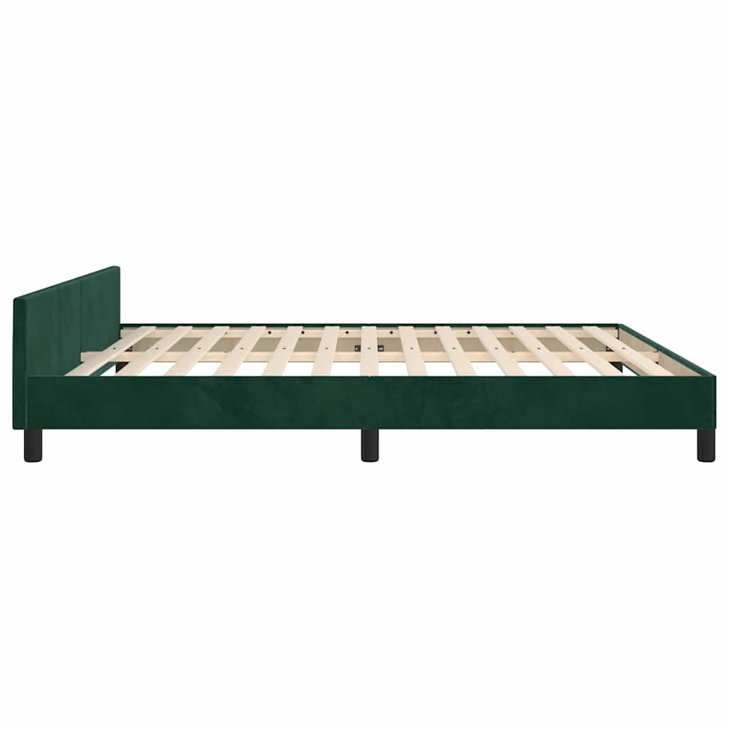 Giroletto senza Materasso Verde Scuro 180x200 cm in Velluto