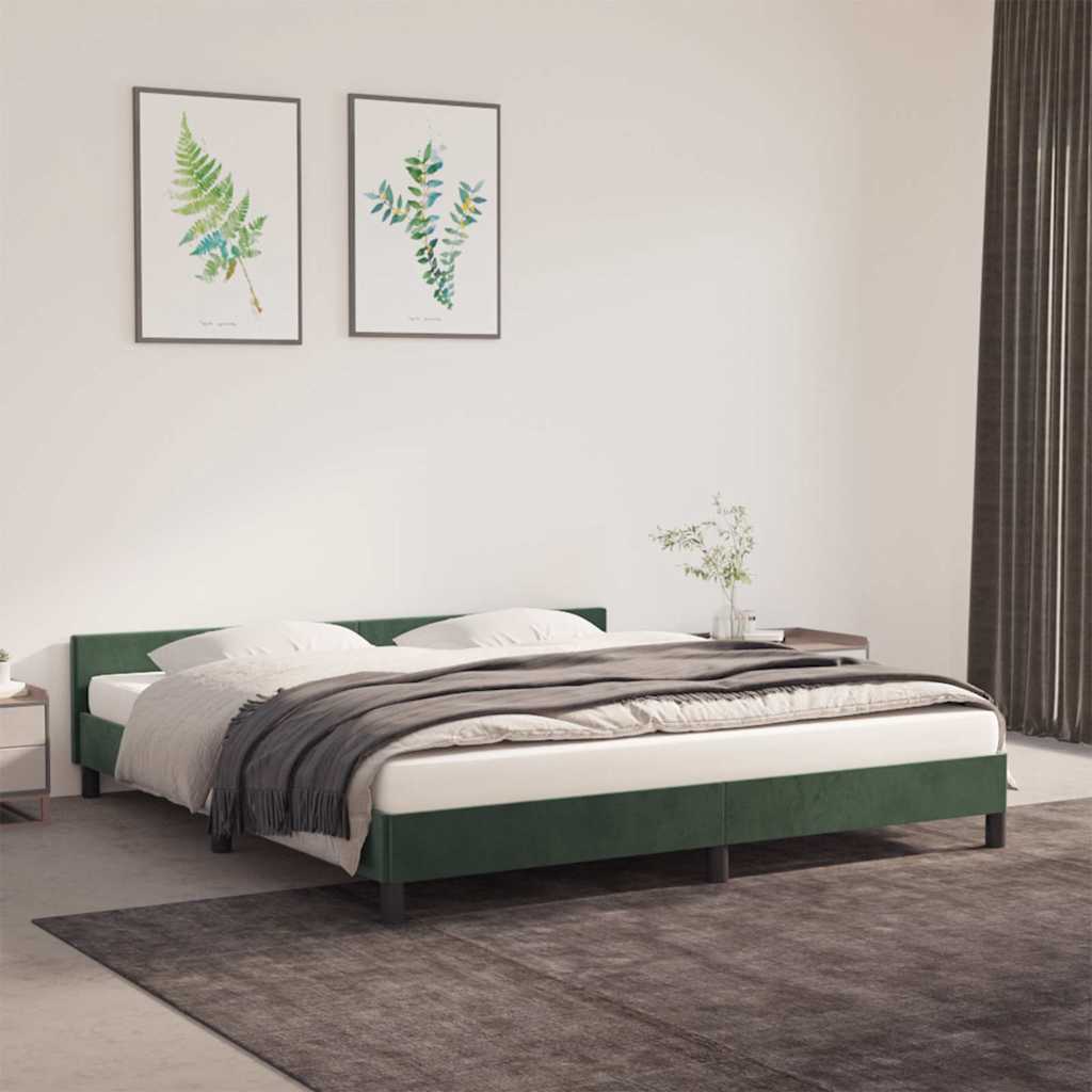 Giroletto senza Materasso Verde Scuro 180x200 cm in Velluto - homemem39