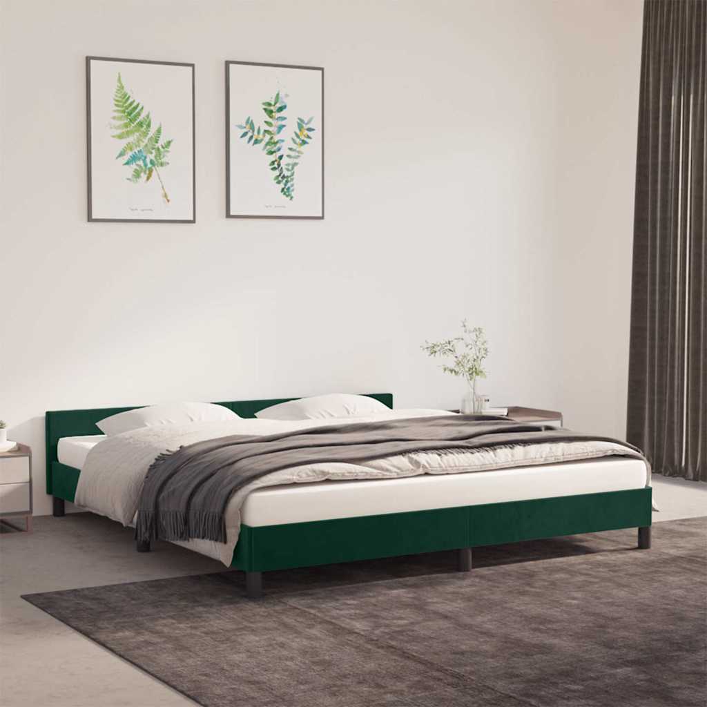 Giroletto senza Materasso Verde Scuro 180x200 cm in Velluto