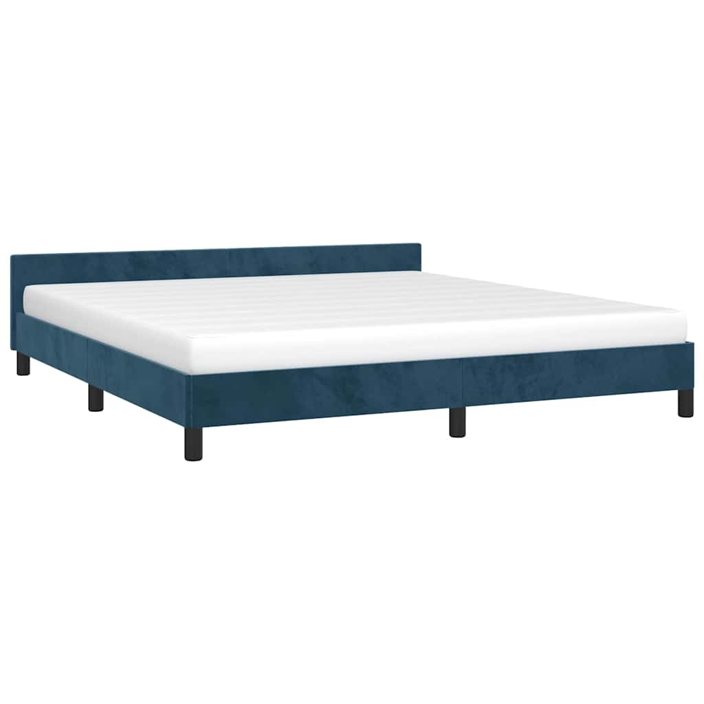 Giroletto senza Materasso Blu Scuro 180x200 cm in Velluto