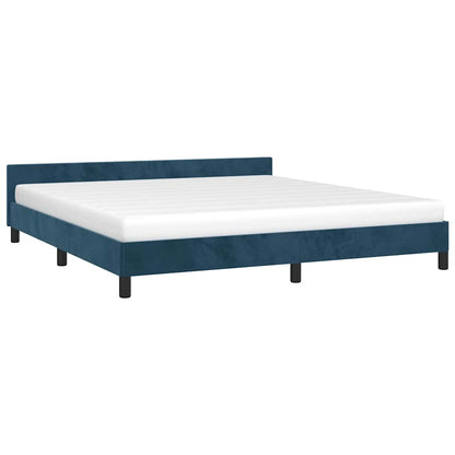 Giroletto senza Materasso Blu Scuro 180x200 cm in Velluto