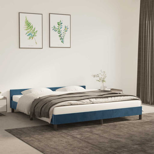 Giroletto senza Materasso Blu Scuro 180x200 cm in Velluto - homemem39